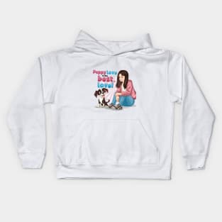 Puppy love is the best love Kids Hoodie